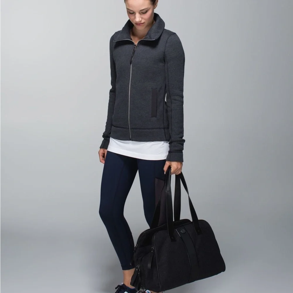 Lululemon En Route Grey Black Zippered Jacket